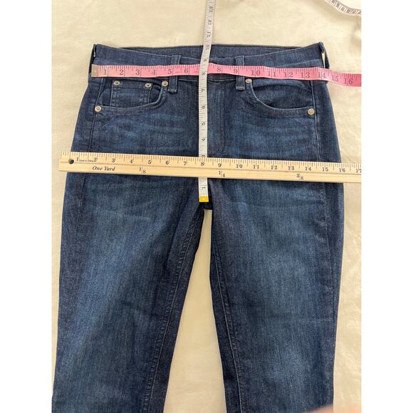 Rag & Bone Jean Skinny Leg Tonal River Dark Blue Wash Womens 27 Preppy - Picture 6 of 7